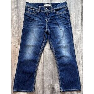 BKE Harper Jeans Women’s Size 33 Crop Blue Denim 26” Inseam Heavy Stitching